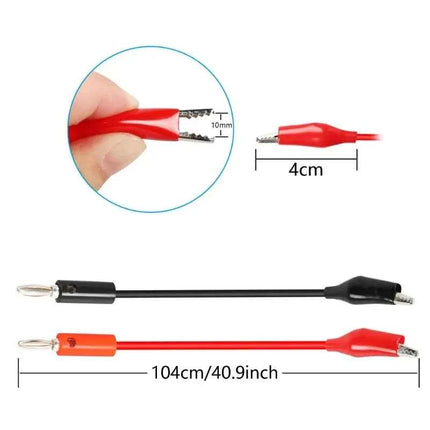 Clip a coccodrillo con doppia sonda per tester da 1 m per connettore cavo di prova con spina a banana per test elettronici
