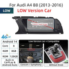 Fast Shipping Wireless CarPlay Screen For Audi A4 B8 A5 8K 2008-2016 Car Multimedia Player Android 14 8+128GB Stereo GPS Navi