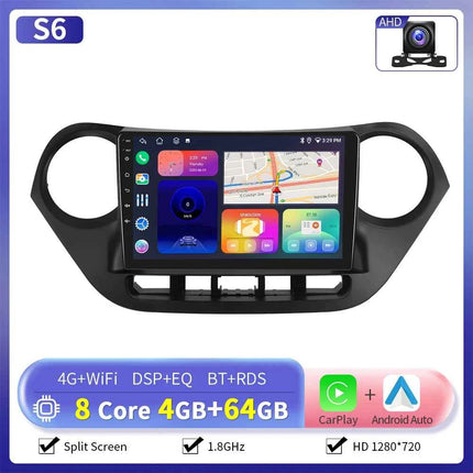 Camecho 6+128G Car Radio Wireless CarPlay Android Auto For Hyundai I10 2014-2017 Car Intelligent Systems GPS Stereo 4G WiFi RDS
