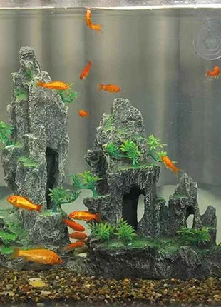 Resin Aquarium Rockery Mountain Decoration Artificial View Rock Cave Stone Tree Fish Tank Ornament Aquarium Decor Home New