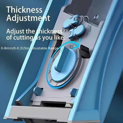 Safe Vegetable Slicer Adjustable Vegetable Chopper with 4 Modes Dicer, Julienne Kitchen Chopping Artifact (SkyBlue)