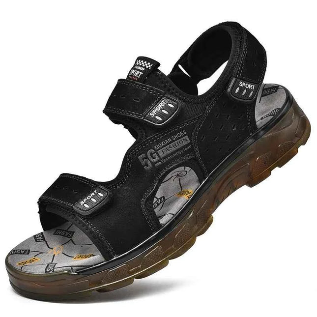2023 Sandali da uomo in pelle da uomo Scarpe estive Uomo Casual Comodi sandali a piedi nudi da uomo Pentoufle Homme Sandali estivi da uomo