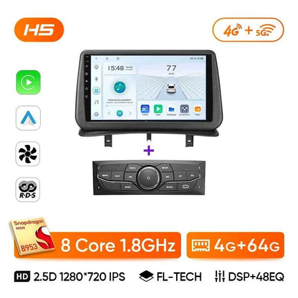Ainavi Car Radio For Renault Clio 3 2005-2014 Wireless CarPlay Android Auto 4G Multimedia Player GPS 2 din Autoradio BT