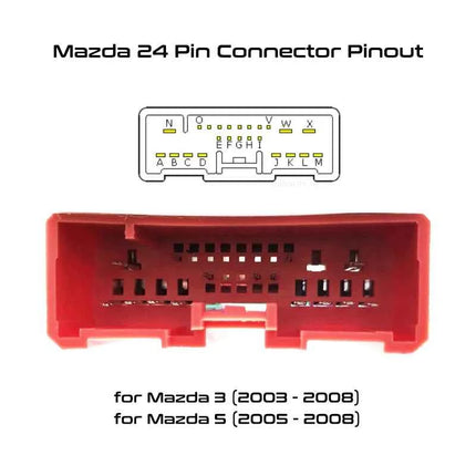 Adattatore per cablaggio Spina da 16 pin a connettore da 24 pin Antenna radio Jack Cavo per unità principale Android per auto per Mazda 3 BK 6 GG1 5
