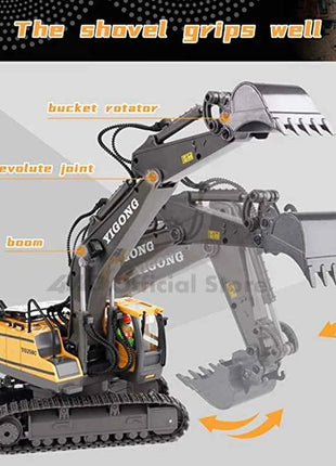 4WD Remote Control Excavator 4x4 Alloy Dump Truck Bulldozer Radio Model RC Car Construction Vehicle Toy Children Kids Gifts