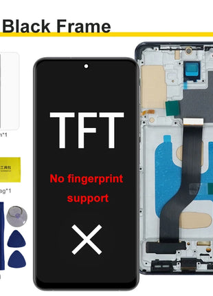 Super Amoled Per Samsung Galaxy S20 Plus G985 G986 Display LCD Touch Screen Digitizer con Cornice Per Samsumg S20 + Sostituzione