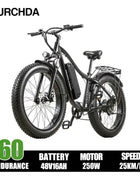 BURCHDA RX02 1000W 45KM/H 26 Inch Mountain Electric Bicycle 48V15AH Lithium Battery Fatbike Electric Bike For Adults Motorcycle