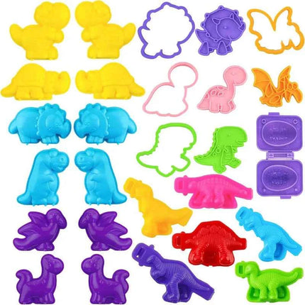 Dinosauro del fumetto Gioca a pasta Stampo Plastilina Giocattoli Accessori per bambini Bambini Forme di plastica 3D Frese Strumenti per plastilina in argilla
