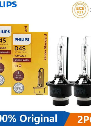 Philips 2pcs D1S D2S D2R D3S D4S Xenon HID Standard Car Head Light 35W 4200K Xenon White Original Bulbs Upgrade Lamps Germany