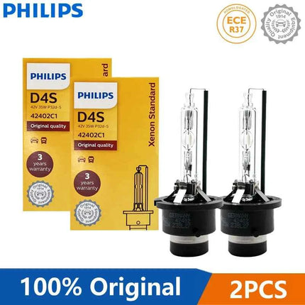 Philips 2pcs D1S D2S D2R D3S D4S Xenon HID Standard Car Head Light 35W 4200K Xenon White Original Bulbs Upgrade Lamps Germany