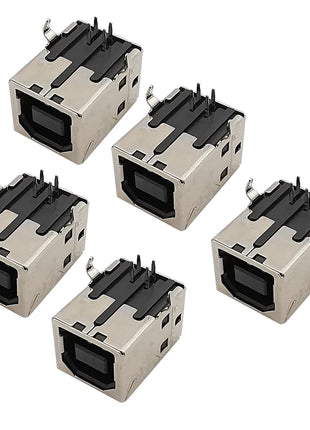 5 pezzi connettore USB 2.0 tipo B presa femmina riparazione interfaccia stampante per saldatura PCB ad angolo retto