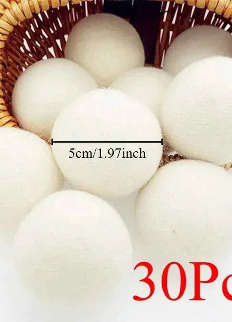 Palline Asciugatrice in Lana Naturale Riutilizzabili - Ammorbidente Ecologico per Lavatrice