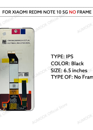Per Xiaomi Redmi Nota 10 5G Display LCD Touch Screen Digitizer Assembly M2103K19G M2103K19C Sostituzione Dello Schermo LCD parti di riparazione