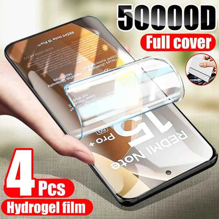 Pellicola idrogel 4 pezzi per Xiaomi Redmi Note 15 14 13 12 11 10 9 Pro Plus, protezione schermo per Redmi Note 14S 12S 11S 10S, pellicola morbida