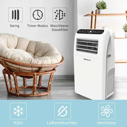 Climatizzatore mobile SHINCO con tubo di scarico, 12000BTU, 3,5 kw, raffreddamento, ventilazione e deumidificazione, condizionatore mobile
