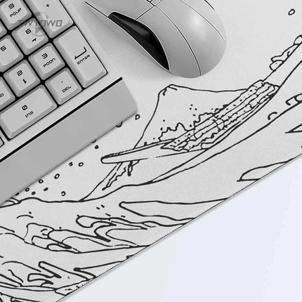 Mouse Pad Gaming Black And White Great Wave XL Computer HD Mousepad XXL keyboard pad Carpet Natural Rubber Office Mice Pad