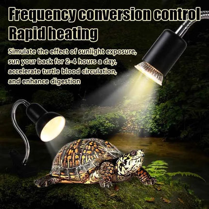 Reptile heating lamp holder UVA UVB Light Rotatable Basking Spot Light Simulated Sunlight For Turtle Lizard Dimmable 220-240V