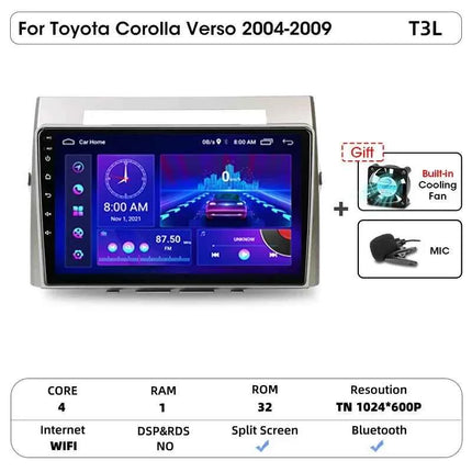 Srnubi Android Car Radio for Toyota Corolla Verso 2004-2009 Carplay Android auto 2Din Multimedia Player Autoradio Navigatore GPS