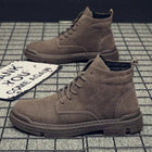 2022 Autumn Men Boots Street Trend Motorcycle Boots Winter Flat Lace-up Suede Ankle Boots Thickened Botas Hombre Piel