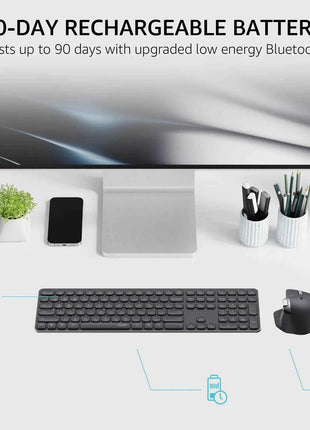 Rapoo 9560M Wireless Keyboard and Mouse Combo E9550L USB-C Rechargeable 110-Key Ultra-Thin Keyboard and MT760SE Wireless Mouse