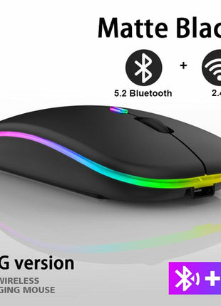 Mouse Wireless RGB Bluetooth 5.2 Ricaricabile - Gaming e Ufficio