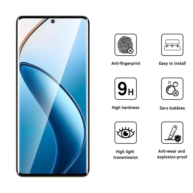 3D Curve Screen Protector For Realme 12 Pro Plus OPPO Tempered Glass High Aluminum HD  Crystal   9H Ultra Transparent Clear