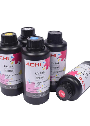 CMYKW 5*500ML UV Ink for R1390 L800 XP600 TX800 Printhead for UV A3 A4 A5 6090 Flatbed Inkjet Printer US Stock