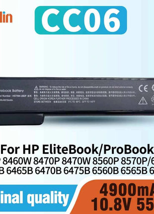 CC06 Laptop Battery for HP EliteBook 8460P 8460W 8470P 8470W 8560P 8570P ProBook 6360B 6460B 6465B 6470B 6475B 6560B 6565B 6570B