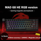 MADLIONS MAD 60/68HE Gaming Magnetic Switch Keyboard Wired Key Web Drive Custom 8K 61/68 Return RT Adjustable Keystroke Hot Swap