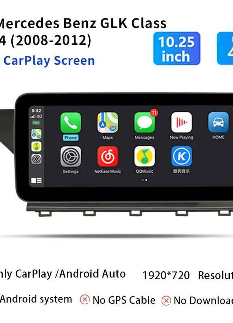 10.25''Android 14 AutoRadio for Mercedes Benz GLK Class X204 2008-2015 Car Multimedia Screen System Player GPS Navi Carplay Auto