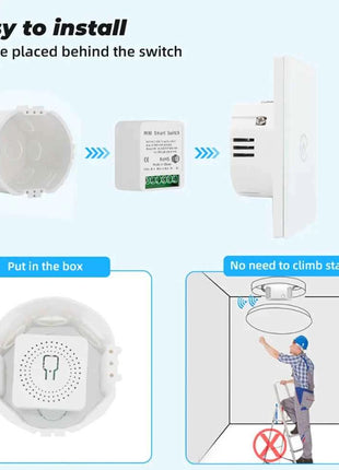 16A Tuya WiFi Smart Switch 2-way Control with Energy Monitor Switch Mini Smart Breaker Smart Life Control  Alexa Via Google Home