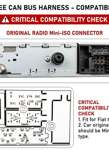 Cablaggio ISO decodificatore CAN Bus, ritenzione SWC RCA P&P 16 pin Android per auto, per Fiat 500 2007-2015 Panda 169 Uno Palio Ypsilon