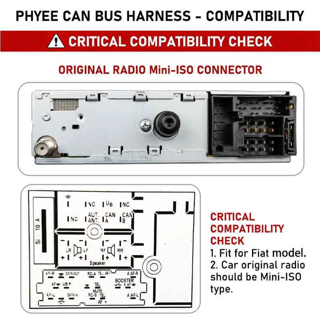 Cablaggio ISO decodificatore CAN Bus, ritenzione SWC RCA P&P 16 pin Android per auto, per Fiat 500 2007-2015 Panda 169 Uno Palio Ypsilon