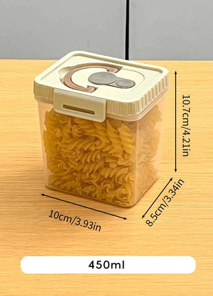 WORTHBUY Pasta Storage Box With Handle Moisture-Proof Plastic Noodles Sealed Can Spaghetti Storage Container Kitchen Organizer
