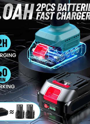 Utensile Elettrico a 6 Velocità per Lucidatura, Pulizia, Ceratura, Levigatura del Legno e Rimozione della Ruggine, Compatibile con Batterie Makita ﻿   Lucidatrice per Auto Senza Fili