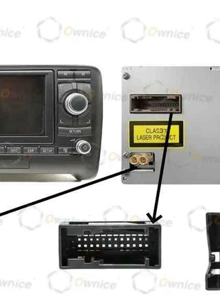 Ownice 9 "Fascias per autoradio per Audi TT MK2 2006- 2014 2 Din Montaggio su telaio Pannello stereo Cablaggio Cavo di alimentazione Adattatore Canbus