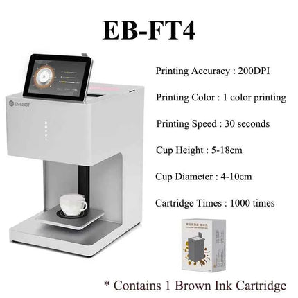 Evebot Coffee Drink Printer 3d Latte Art Coffee Printer Machine Automatic Beverages Food Selfie With WIFI Connection Printing