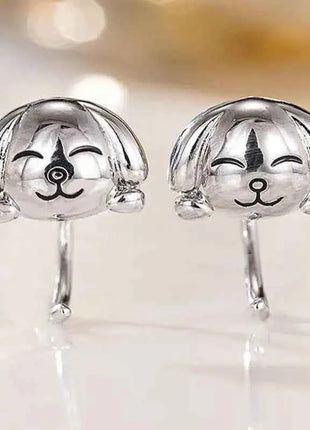 Orecchini a Forma di Cane Huitan per Donne, Accessori Moda Quotidiana e da Festa, Gioielli Eleganti e Versatili in Metallo, Regalo