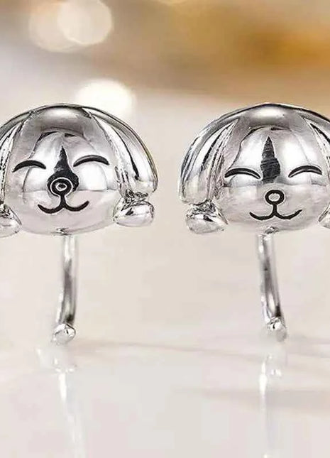 Orecchini a Forma di Cane Huitan per Donne, Accessori Moda Quotidiana e da Festa, Gioielli Eleganti e Versatili in Metallo, Regalo