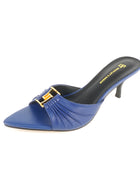2024 New Women's Summer Pointed Toe Fish Mouth High Heel Slippers Non-slip Outdoor Sexy Slippers GJ Metal Decorative Single Shoes