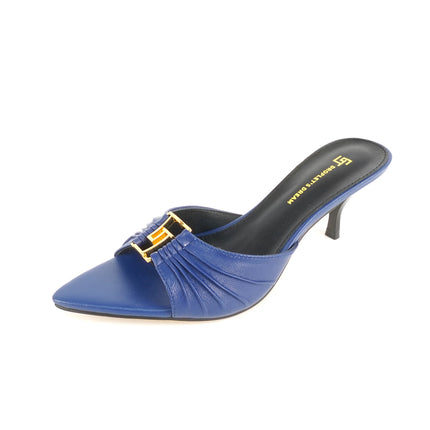2024 Pantofole da donna nuove estive a punta con bocca di pesce Tacchi alti Pantofole da esterno antiscivolo sexy GJ Scarpe singole decorative in metallo