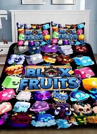 B-Blox F-Fruits Game Bedding Set 3D Cartoon Duvet Cover Set Soft Skin-Friendly Single Double King Size For Kids Birthday Gift