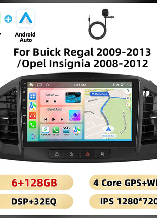 Podofo 8 + 128G 9 ''Car Radio For Buick Regal 2009-2013/Opel Insignia 2008-2012 Multimedia Player Carplay Android Car WIFI 4G GPS