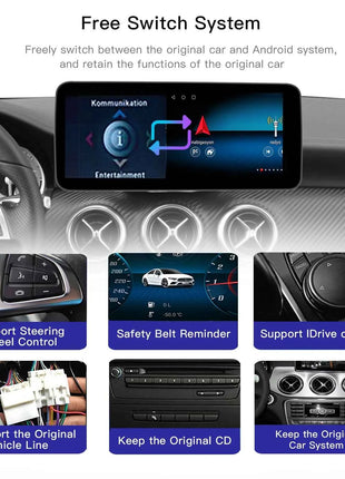 10.25"Qualcomm 665 Wireless Carplay Android 14 For Mercedes Benz CLA C117 X117 X156 W176 2013-2019 Radio Multimedia ScreenStereo