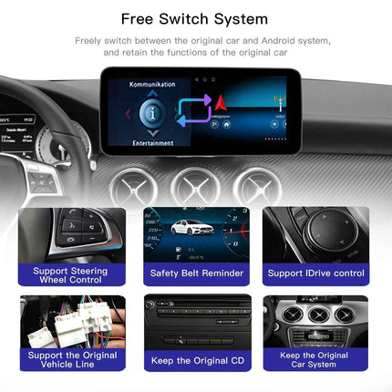 10.25"Qualcomm 665 Wireless Carplay Android 14 For Mercedes Benz CLA C117 X117 X156 W176 2013-2019 Radio Multimedia ScreenStereo