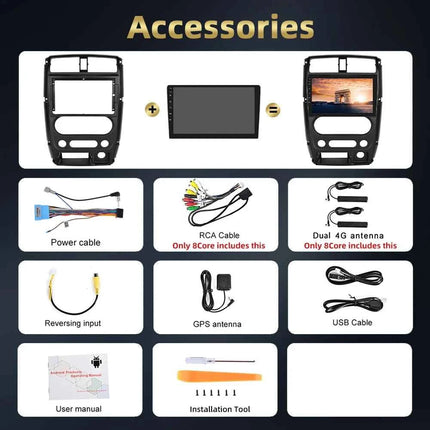Podofo 8Core AI Voice Car Audio For Suzuki Jimny 2007-2012 Multimedia Player Android Auto Carplay WIFI 4G Bluetooth Car Stereo