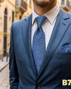 Set Cravatta e Fazzoletto Uomo Colorato 160cm - Accessori Matrimonio