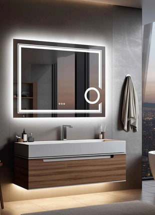 LUVODI LED Mirror Bathroom Wall Mounted Magnifying Mirror for Washroom Toilet Shower Vanity Makeup Shaving Mirrors