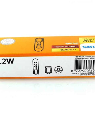 Philips Car Gauge Light T5 Halogen Panel Bulb 12V 1.2W W1.2W Instrument Lamp Lights