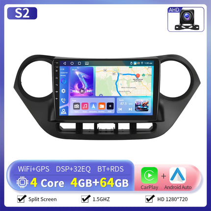 Camecho 6+128G Car Radio Wireless CarPlay Android Auto For Hyundai I10 2014-2017 Car Intelligent Systems GPS Stereo 4G WiFi RDS